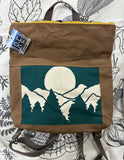 Backpack (Mini and Regular Size) - Vista // Mountain Print Backpack// Peacock -