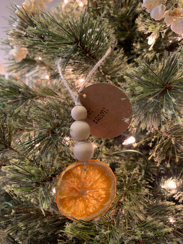 Dried Orange Slice Ornaments / Gift Tags with Wood Beads