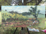 Small Sunflower Field Oil Painting by Nancy Hawkins