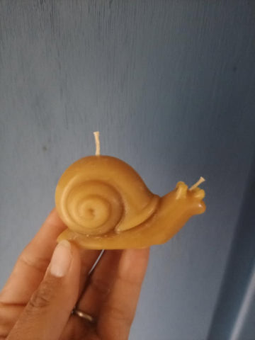 Little Woodland Snail Handmade Beeswax Candle