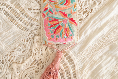 Palmette Light - Handmade Embroidered Bookmark