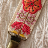 Poppy Light Handmade Embroidered Pacifier Strap/Clip