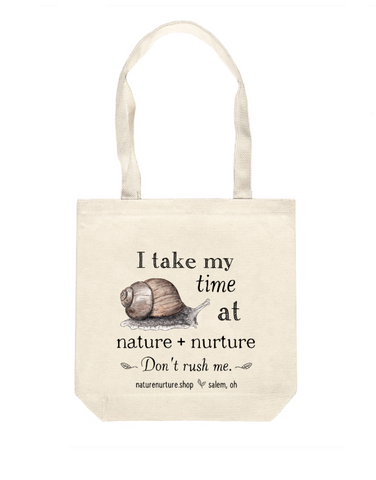 Don't Rush Me Snail n+n Canvas Tote Bag by Twig & Moth