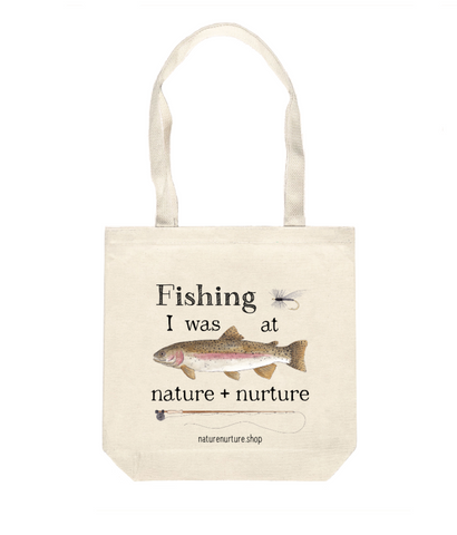 "Fishing I was at n+n" Canvas Tote Bag by Twig & Moth