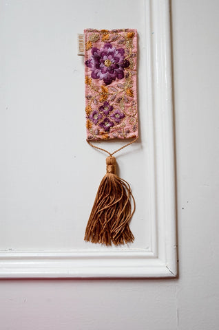 Violet - Handmade Embroidered Bookmark