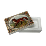 Red Fox Printed Soapstone Box Jewelry Storage