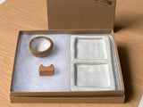 Small 2-Pan Ceramic Artist Paint Palette - Handmade Paint Supplies