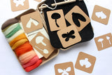 8"x 8" Moth and Mushroom Banner Felting Kit by Sheep Creek Studio