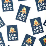 Log Out Embroidered Iron-On Patch Perfect for Hiking Camping