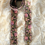 Primrose Dark - Handmade Embroidered Phone Cord/Bag Handle/Camera Strap