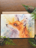 Dawn Fox Watercolor A7 Greeting Card