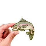 Rainbow Jumping Trout Embroidered Iron-On Patch