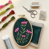 3D Coneflowers - Floral Embroidery Kit For Intermediate Stitchers