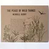 The Peace of Wild Things, Handmade Letterpress Print
