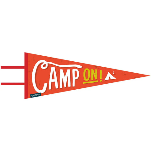 Camp On (Large Pennant Vintage-Styled Screen Printed)