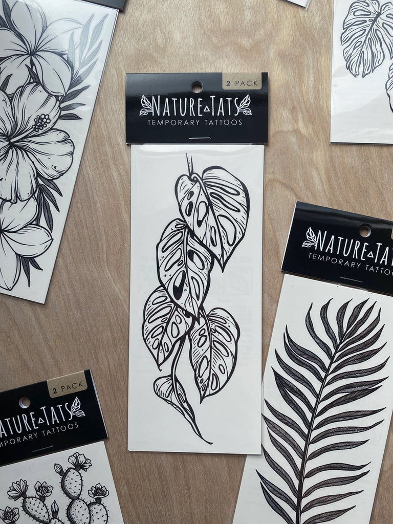 monstera vine tattoo Monstera Vine Temporary Tattoo – nature+nurture