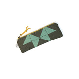 Pencil Case - Barn Quilt // Zipper Pouch - Moss