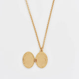 Robin & Blackberry Gold Oval Locket Necklace