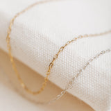 Small Delicate Cable Chain Necklace - Plated Gold or Silver