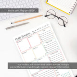 Daily Routine and Priority Planner: 50-Page Tear-Off Notepad
