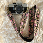 Primrose Dark - Handmade Embroidered Phone Cord/Bag Handle/Camera Strap