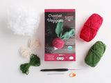 Crochet Your Veggies Amigurumi Kit Radish: Everything You Need Is Included: 100%-Cotton Yarn, Crochet Hook, Stitch Marker, Tapestry Needle, Fiberfill by Schiffer Publishing