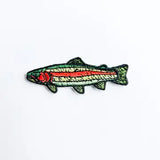 Trout Fish Embroidered Iron On Patch