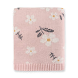 Daisy Floral - Organic Jacquard Sweater Knit Baby Blanket