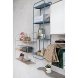 Metal Wall Shelf w/ 4 Shelves, Blue