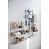 Metal Wall Shelf w/ 4 Shelves, Blue