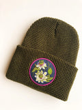 Passionflower Native Plant Patch Waffle Beanie Hat