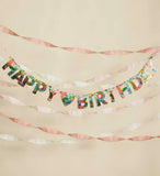 Garden Party Happy Birthday Banner