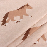 Pony Snuggles - Organic Cotton Jacquard Knit Baby Blanket