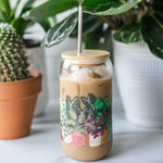 Houseplants Glass Coffee Cup Tumbler