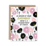 Folded Piece of Paper Birthday Card