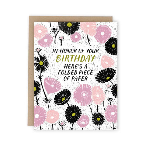 Folded Piece of Paper Birthday Card