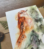 Carolina Wren A7 Watercolor Greeting Card