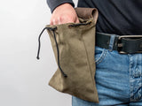 Leather & Canvas Bushcraft Foraging Belt Bag Pouch for Camping