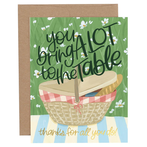 Picnic Basket "You Bring a Lot to the Table" Thank You Greeting Card