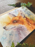 Dawn Fox Watercolor A7 Greeting Card