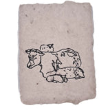 Sweetie Cow and Friends Letterpress Print Note Card / Mini Art Print