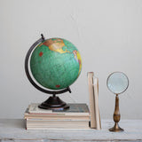 Brass & Bone Magnifying Glass on Stand, Antique Finish