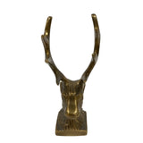 Antiqued Brass Stag Pen Tabletop Holder