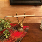 Antiqued Brass Stag Pen Tabletop Holder