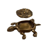Antiqued Brass Turtle Box Tabletop Desk Decor