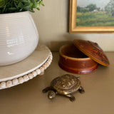 Antiqued Brass Turtle Box Tabletop Desk Decor