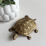 Antiqued Brass Turtle Box Tabletop Desk Decor