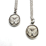 Antique Butterfly Coin Necklace