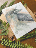 Crow Watercolor A7 Greeting Card