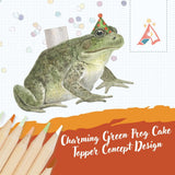 Charming Green Frog Cake Topper